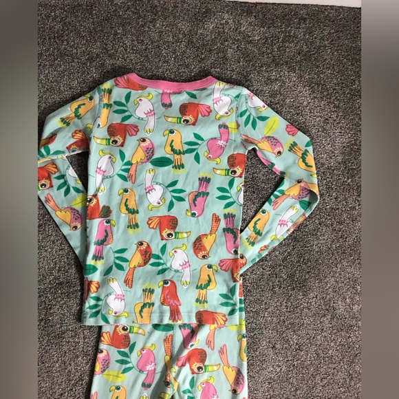 Hanna Andersson HannaJams Girl Print Lj Long John in Tropical Birds Mint Size 8 - Picture 13 of 16